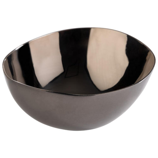 Schwarze Schüssel aus Edelstahl.