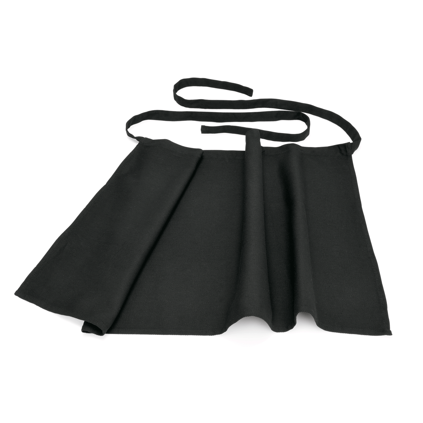 Schwarze Schürze auf weißem Hintergrund.