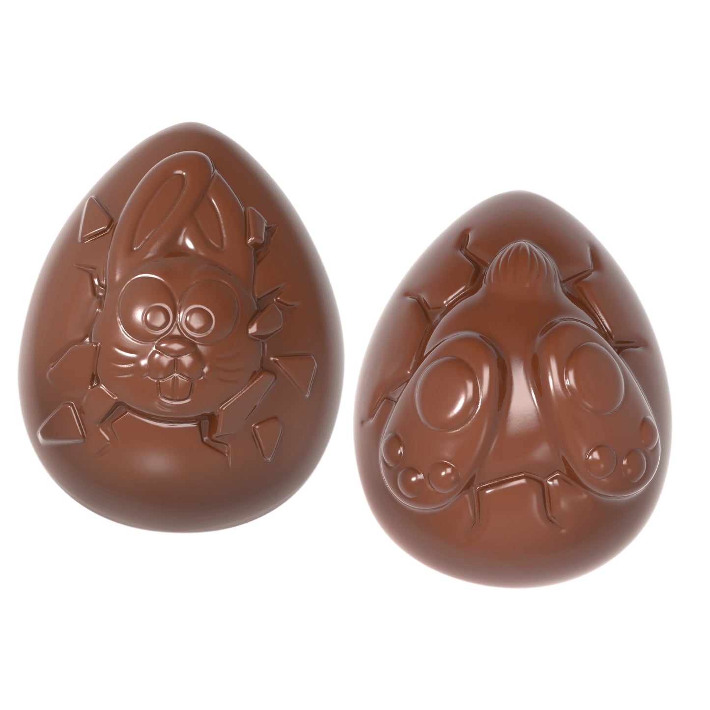 Schokoladeneier mit Hasenmotiv.