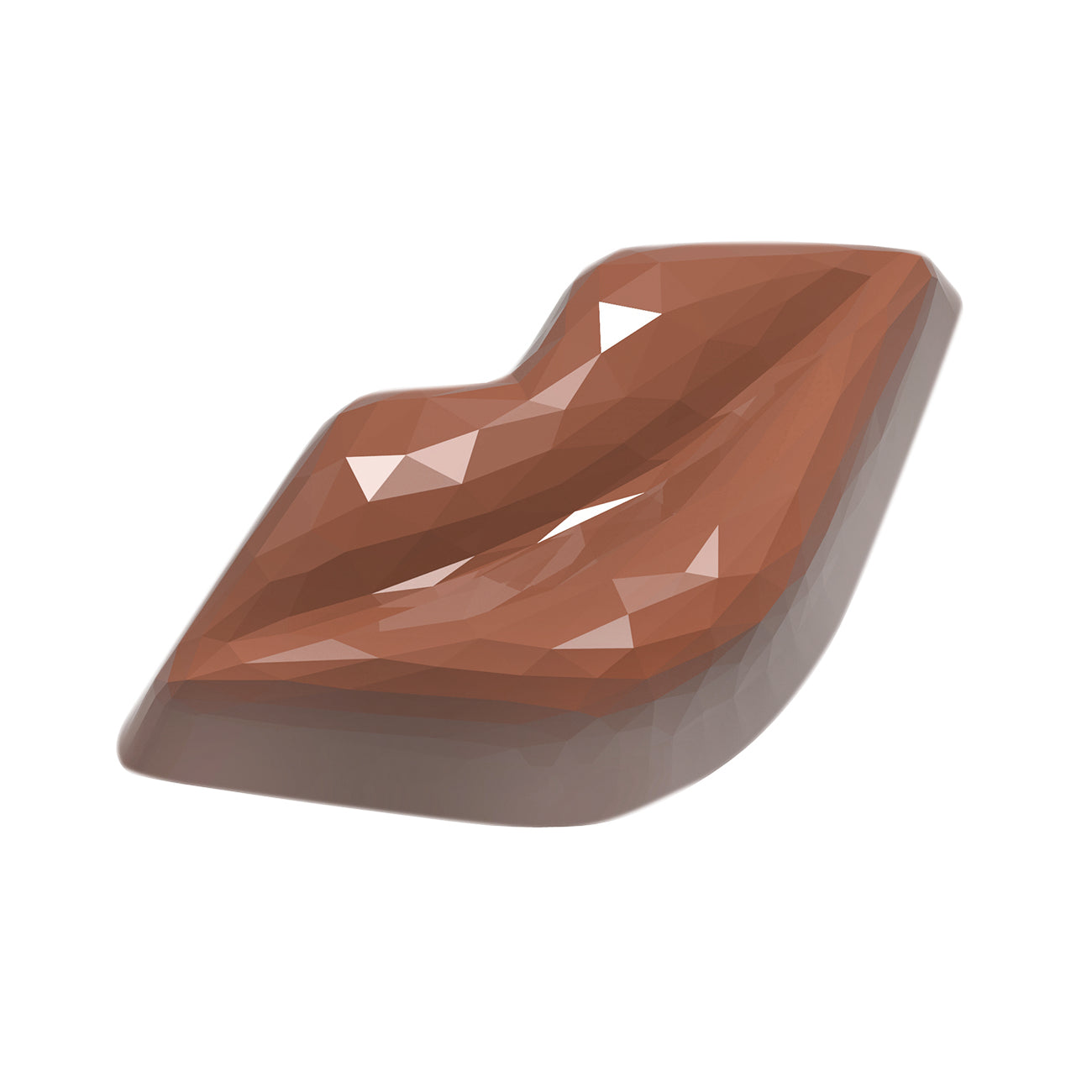 Polygonale Lippen in 3D-Darstellung.