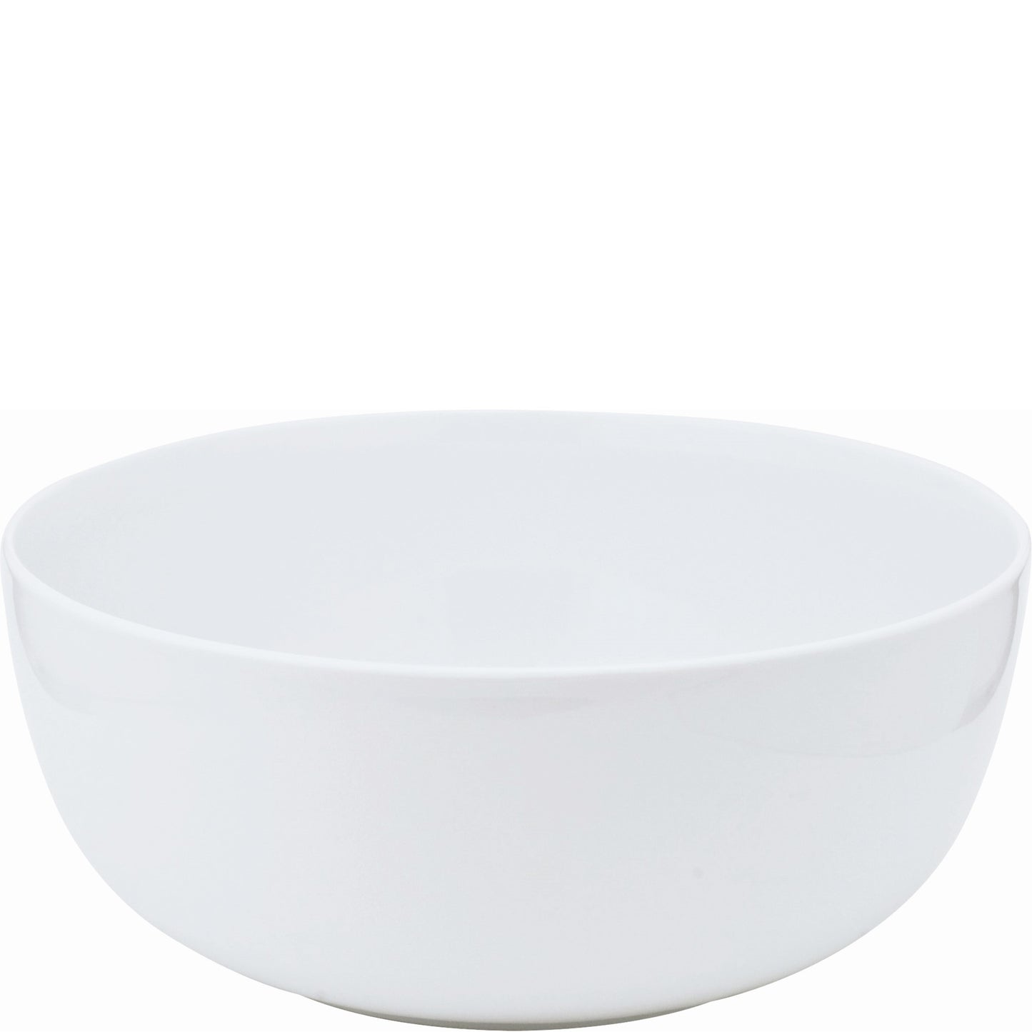 Weiße Porzellanschüssel, schlichtes Design.