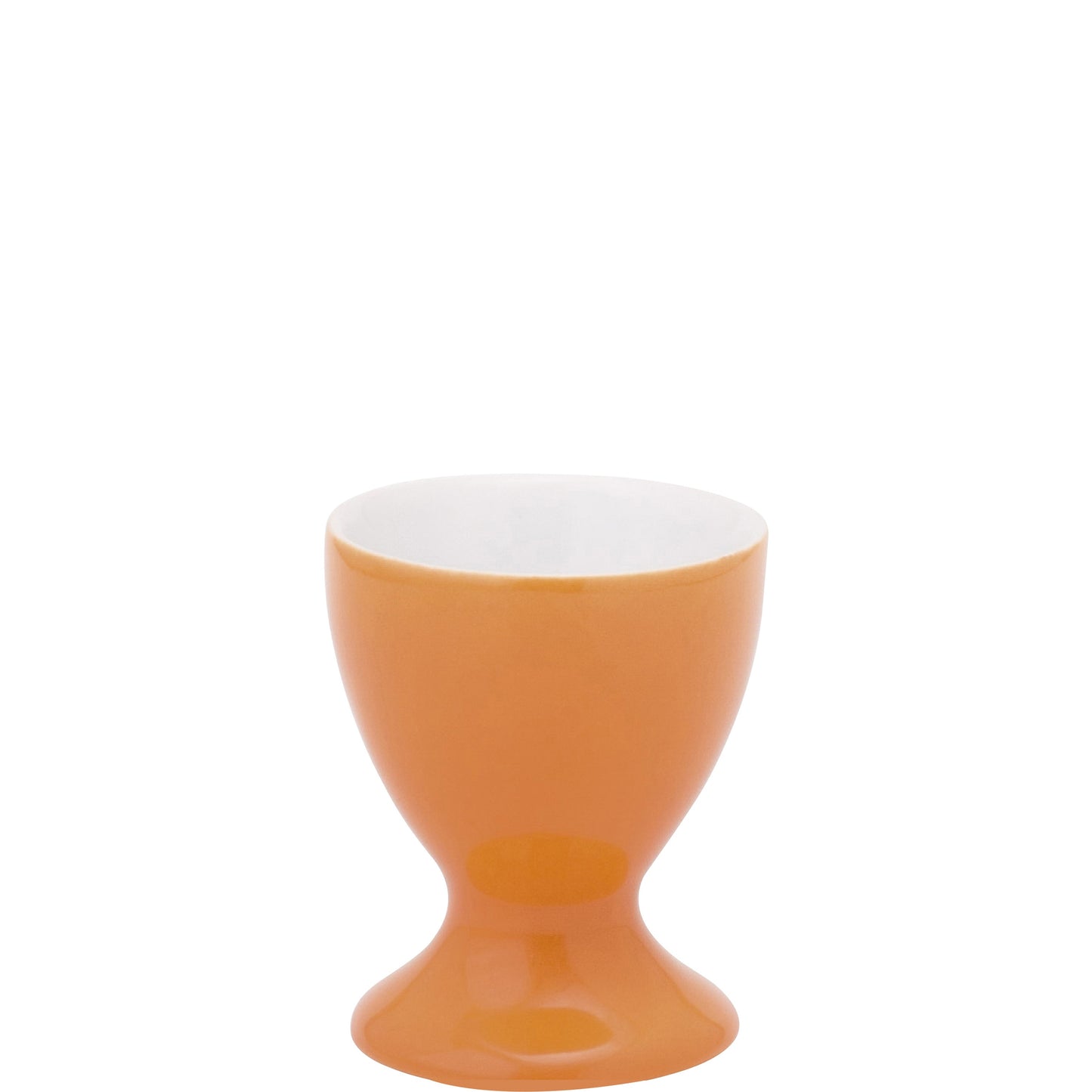 Oranger Eierbecher aus Porzellan.
