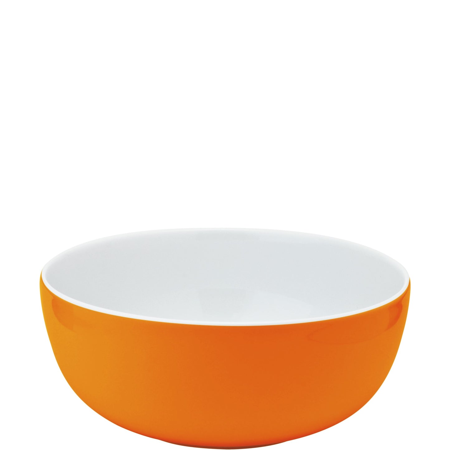 Orange-weiße Schüssel, schlichtes Design.