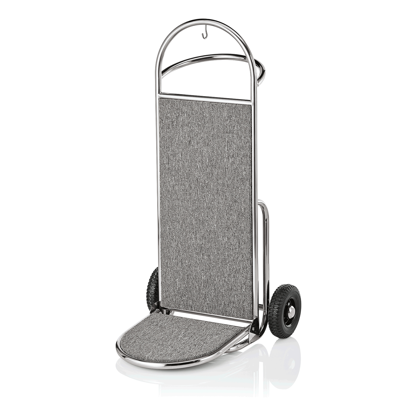 Gepäckwagen mit zwei Rädern.