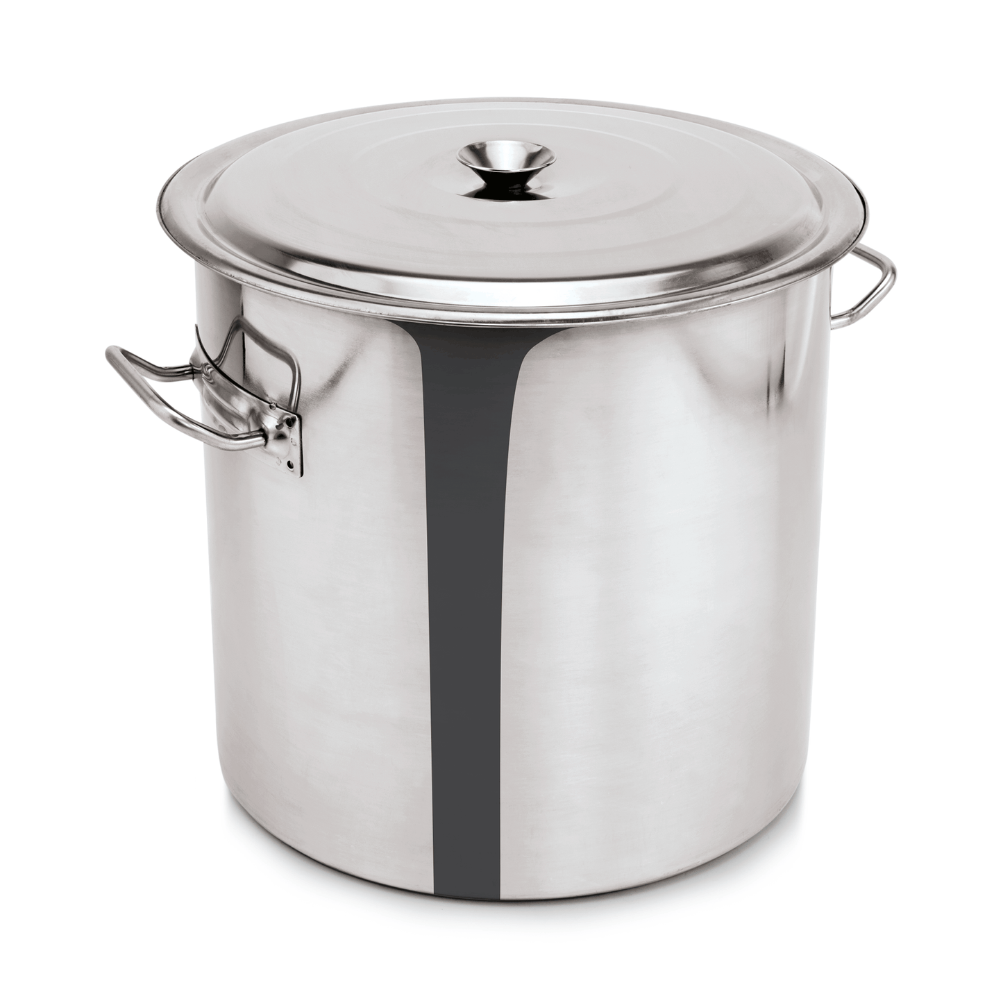 Großer Edelstahltopf mit Deckel.