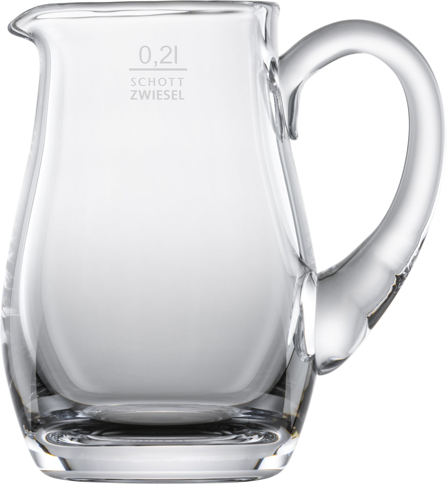 Glaskrug mit Henkel, 0,2L.