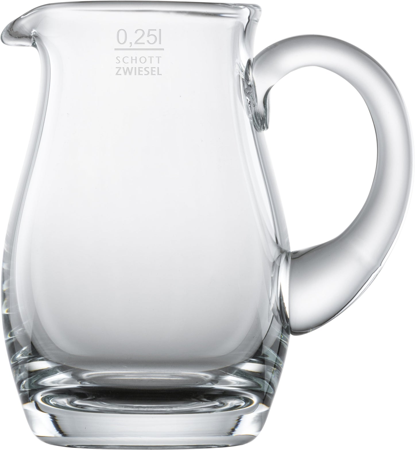 Glaskrug mit Henkel, 0,25L.