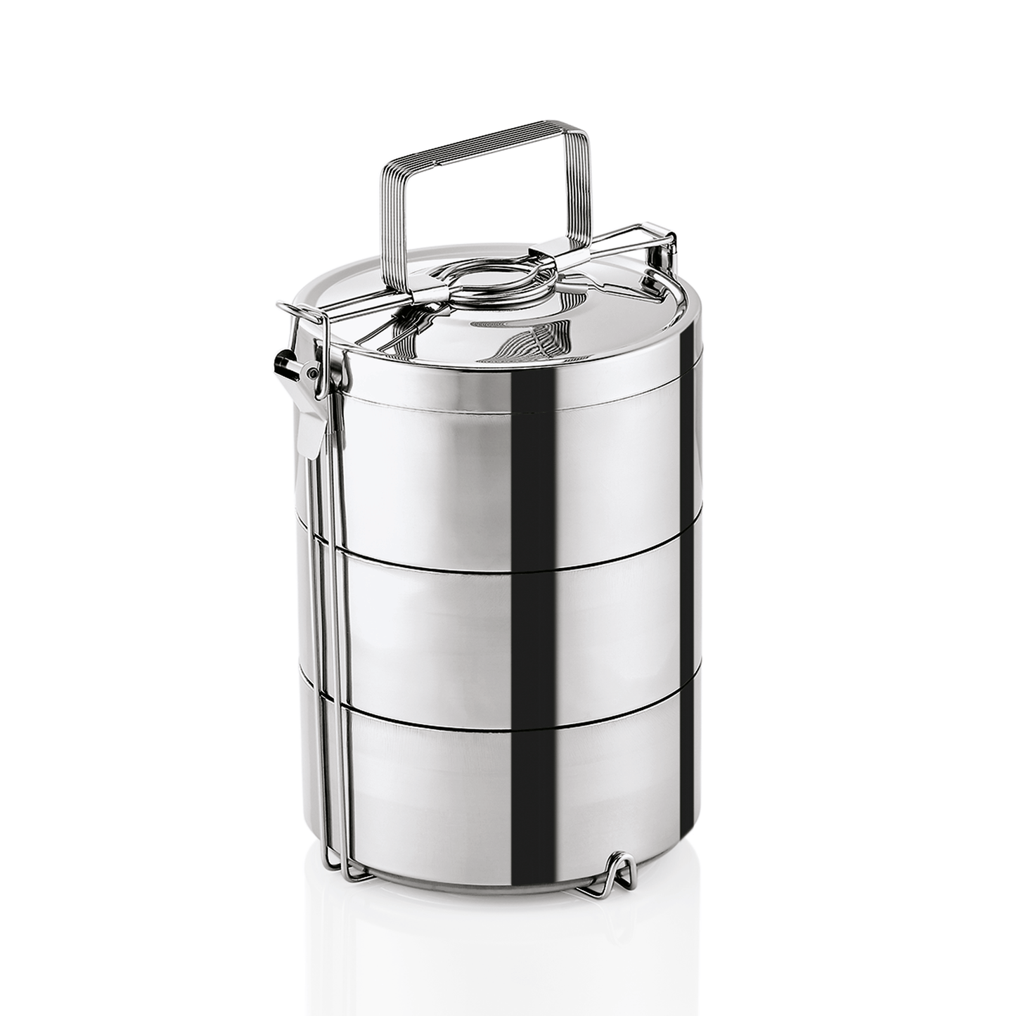 Edelstahl-Tiffin-Box mit Griff.