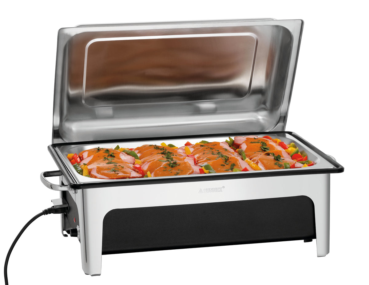 Chafing Dish mit Essen.