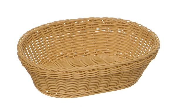 Geflochtener ovaler Brotkorb, leer.