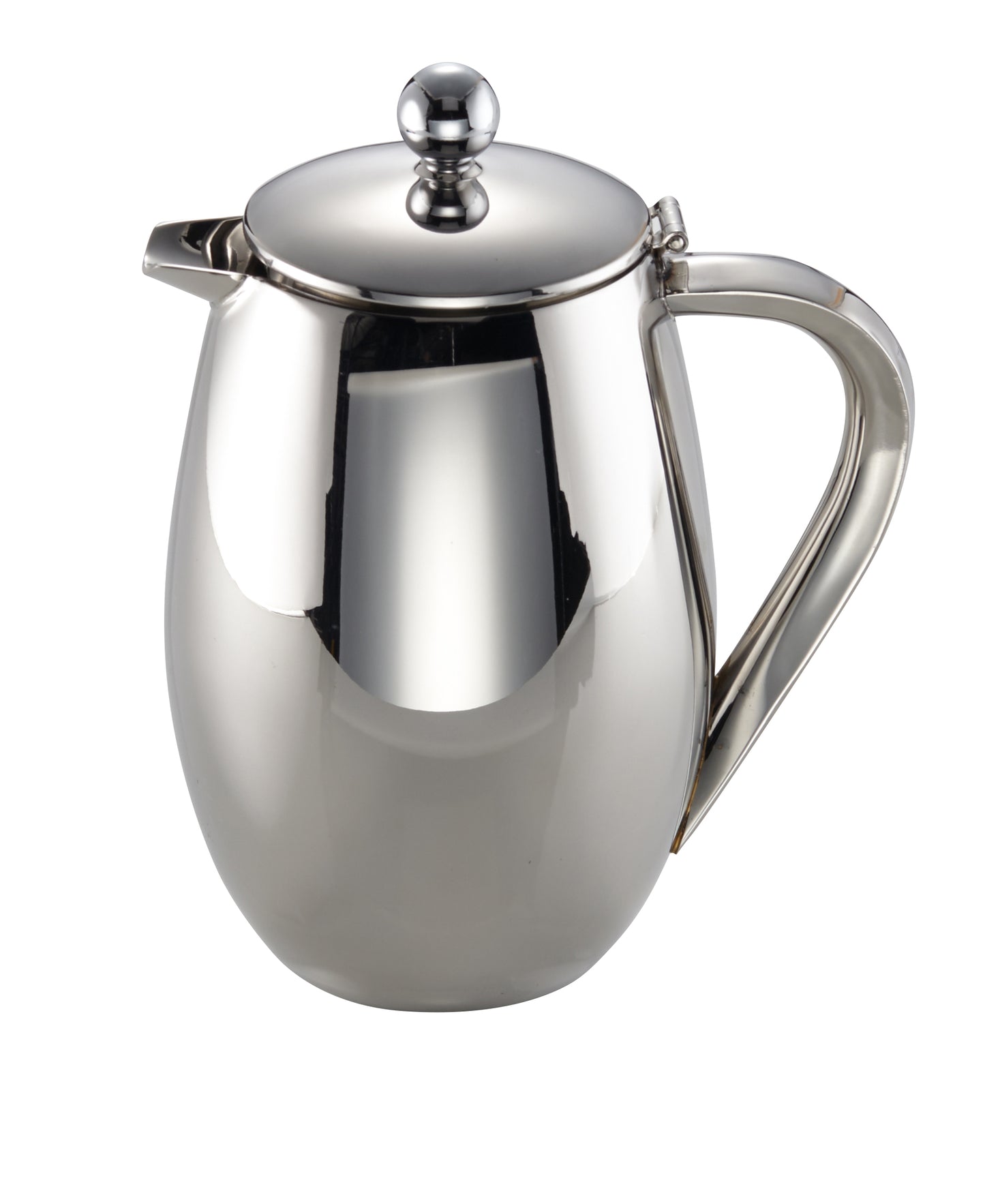 Silberne Kaffeekanne mit Deckel.