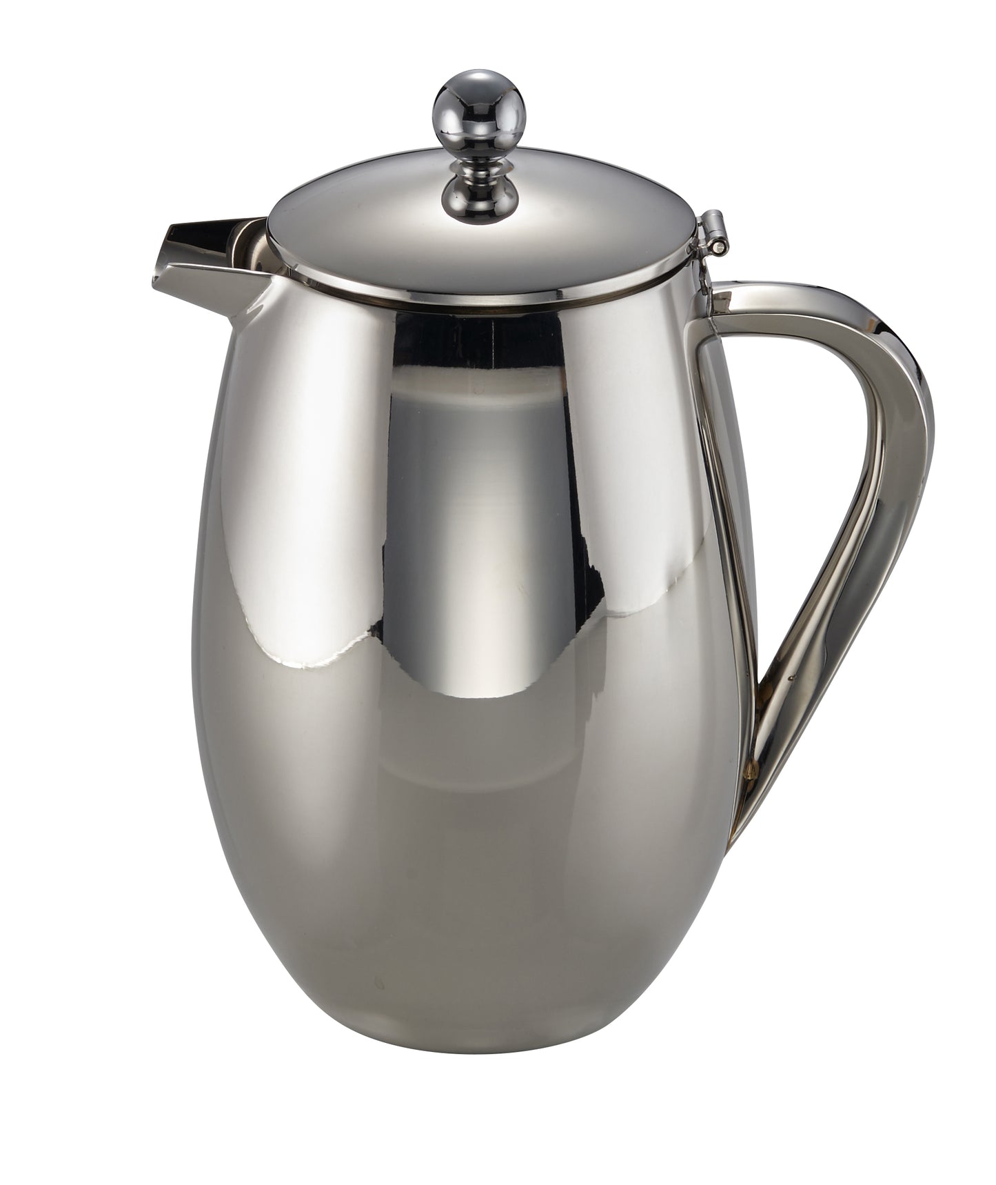 Silberne Kaffeekanne mit Deckel.