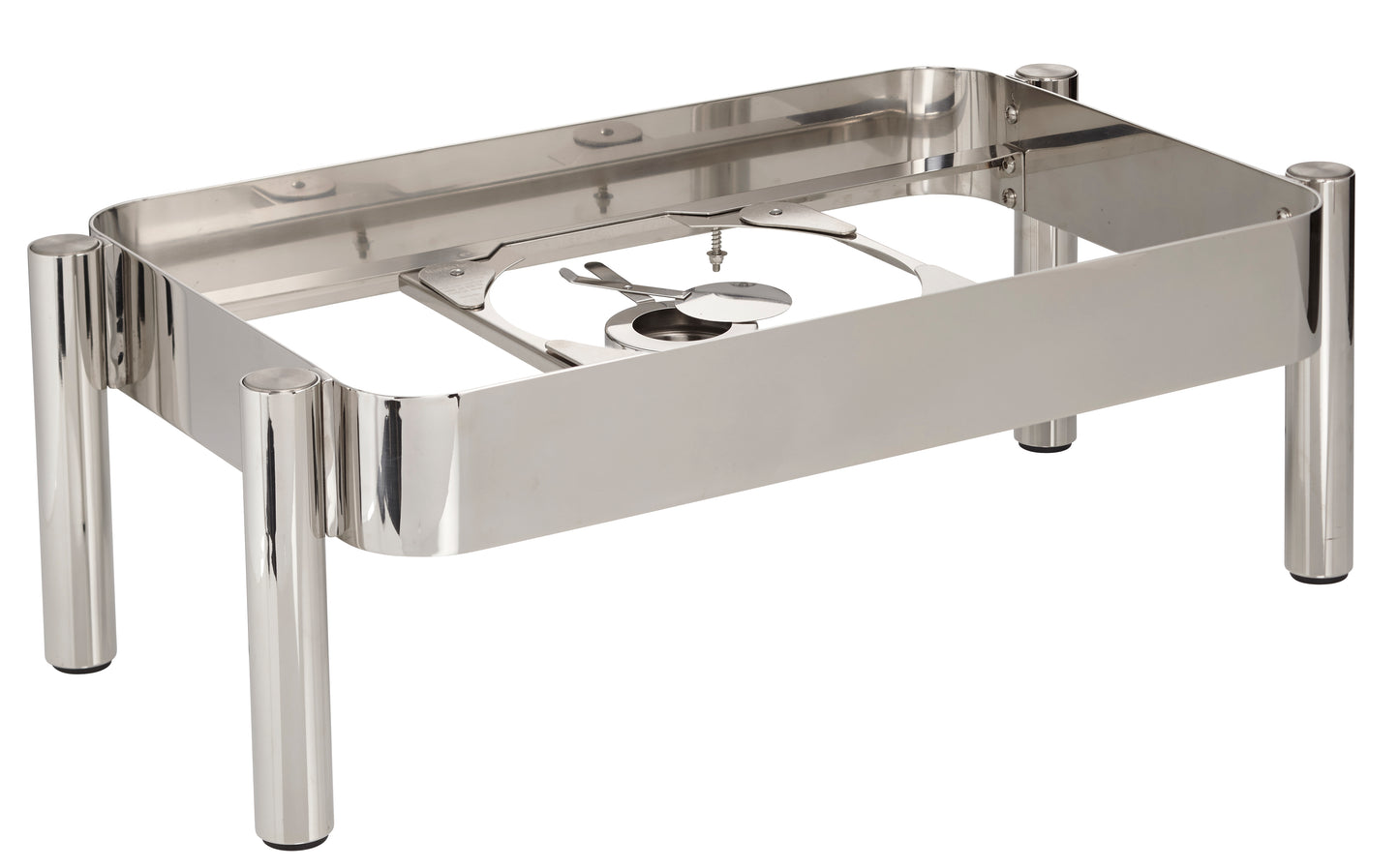 Silberner Chafing-Dish-Rahmen, leer.
