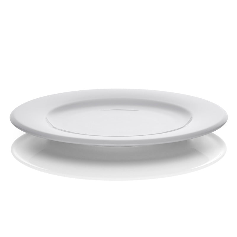 Weißer Gastronomie-Teller auf Tisch.