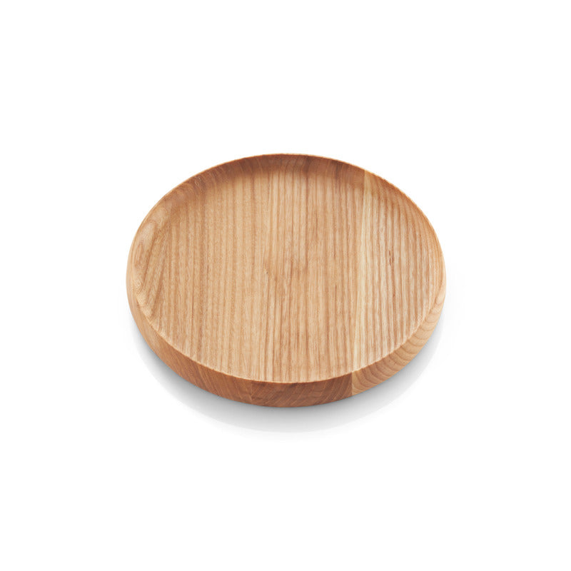 Leeres rundes Holztablett