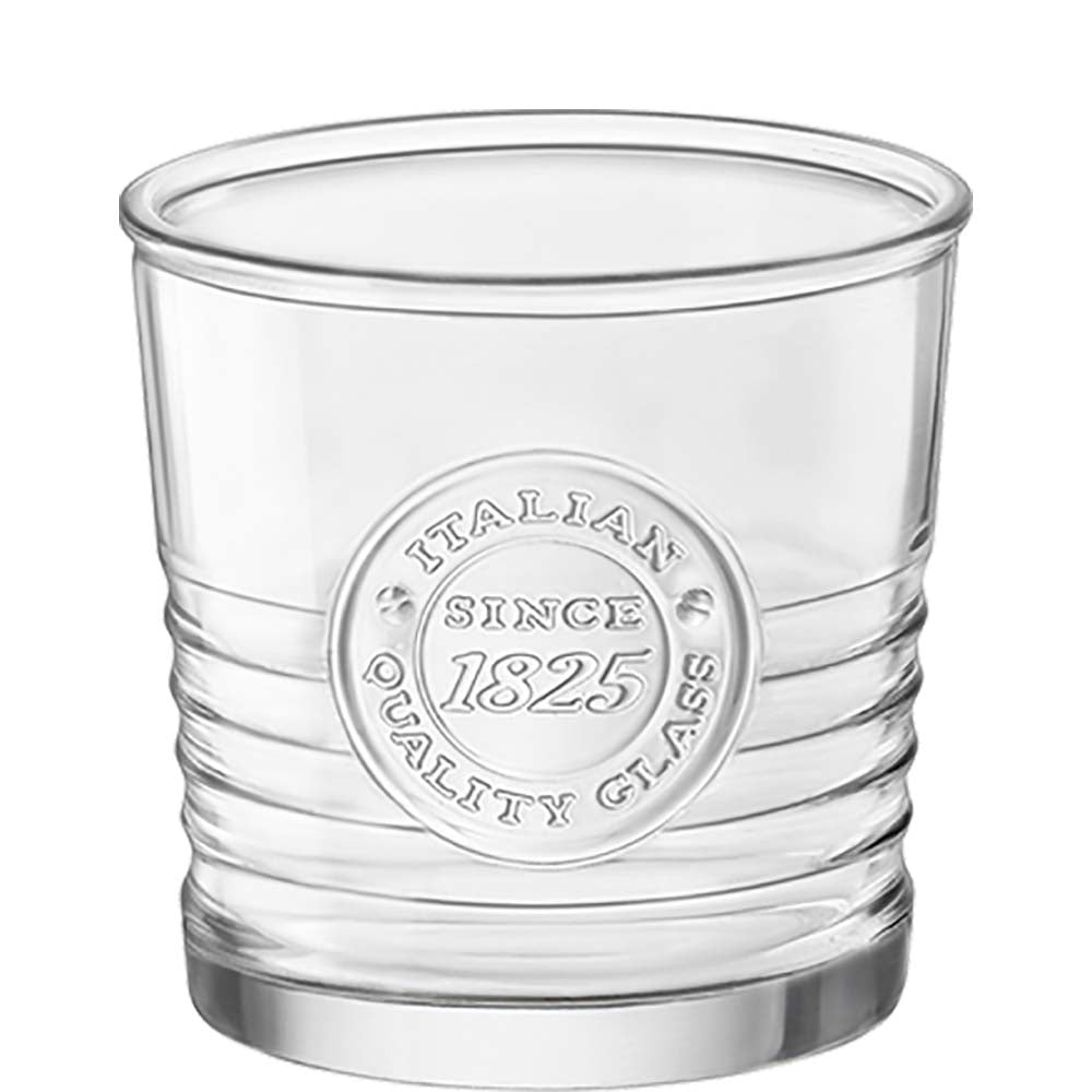 Klares Glas mit Prägung.