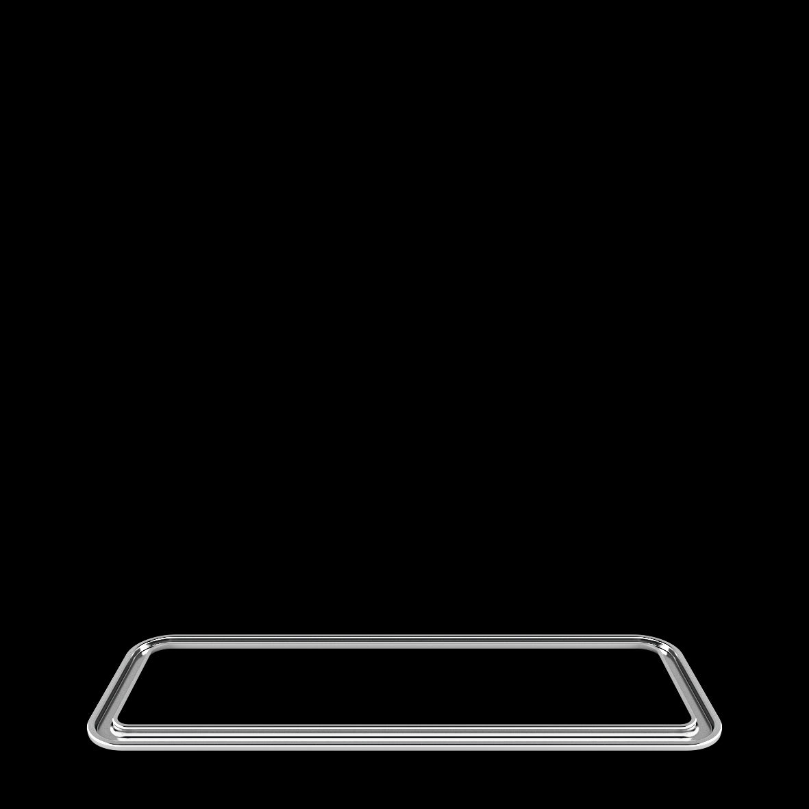 Leeres Edelstahl-Serviertablett, B2B Gastronomie