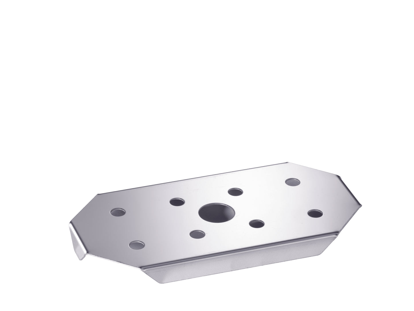 Metallplatte mit Löchern, rechteckig.