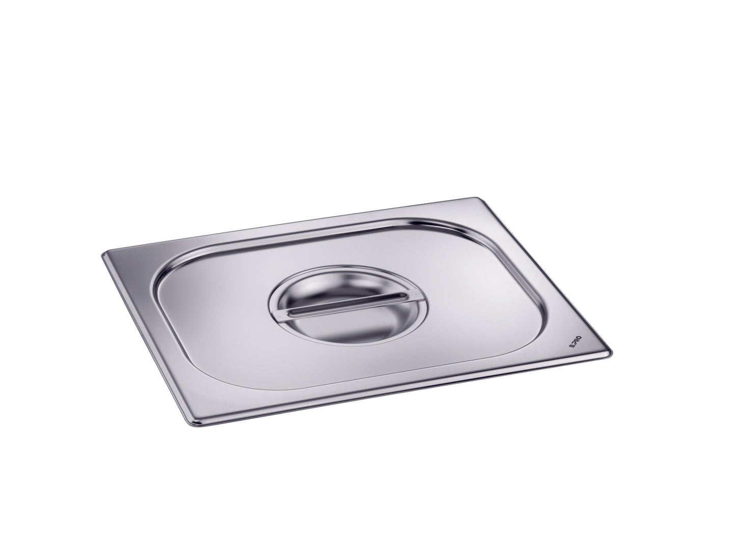 Edelstahl-Deckel mit Grifföffnung.