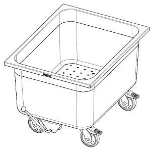 Transportbehälter mit Rollen, Gastronomie.