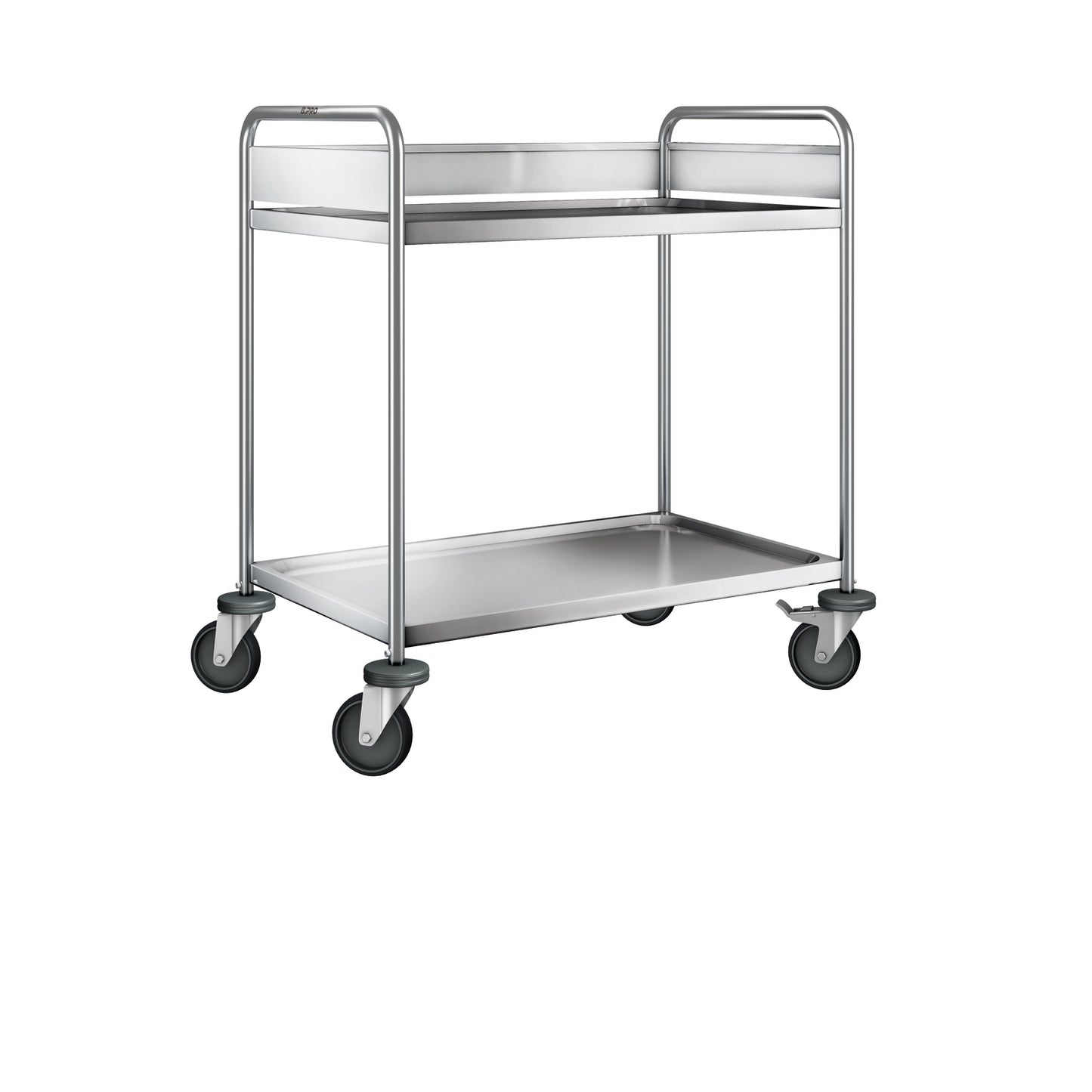 Metall-Servierwagen mit zwei Ebenen.
