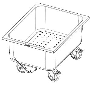 Transportbehälter auf Rollen, Gastronomie.