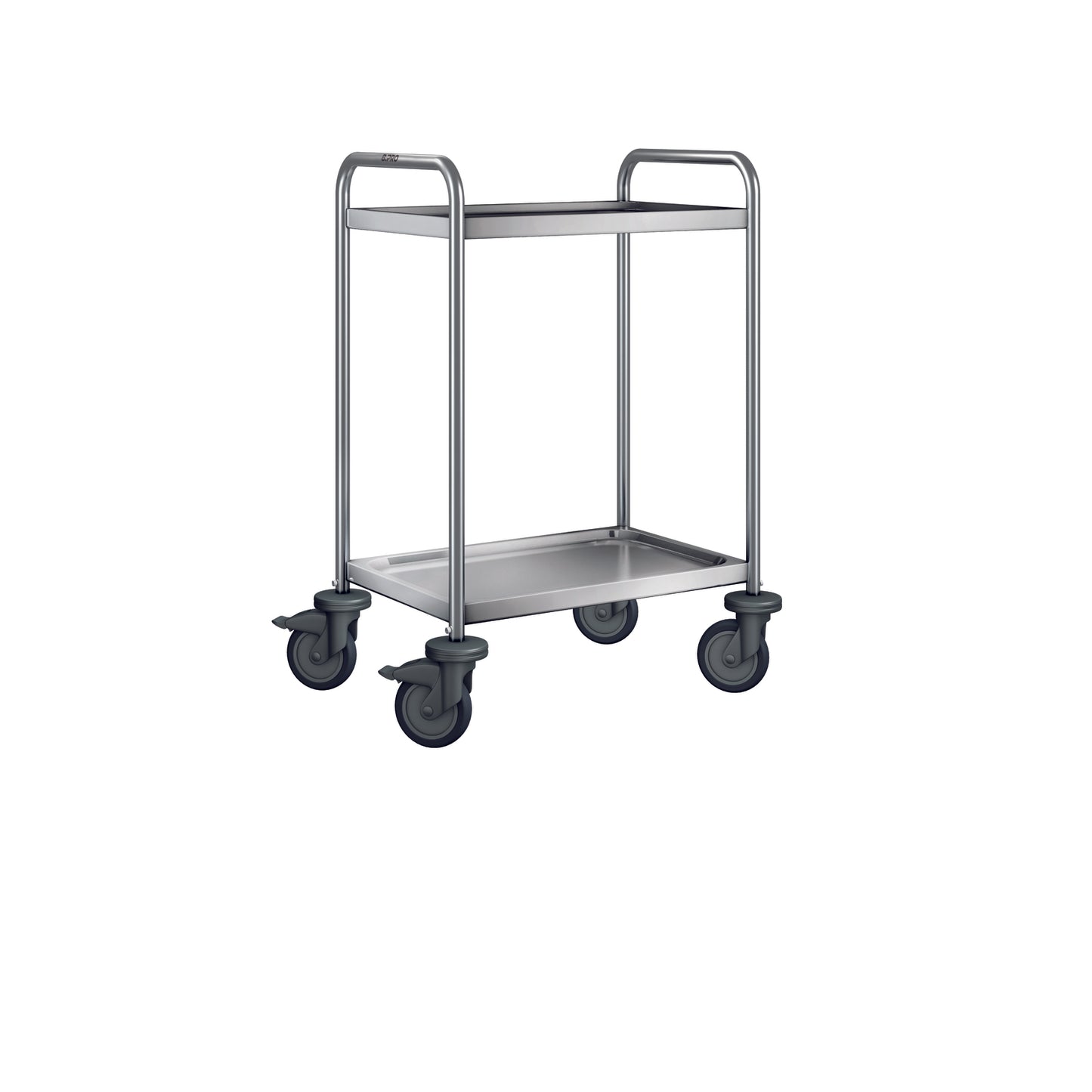 Metall-Servierwagen mit zwei Ebenen.