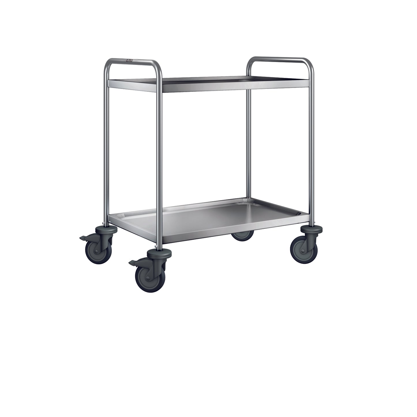 Metall-Servierwagen mit zwei Ebenen.