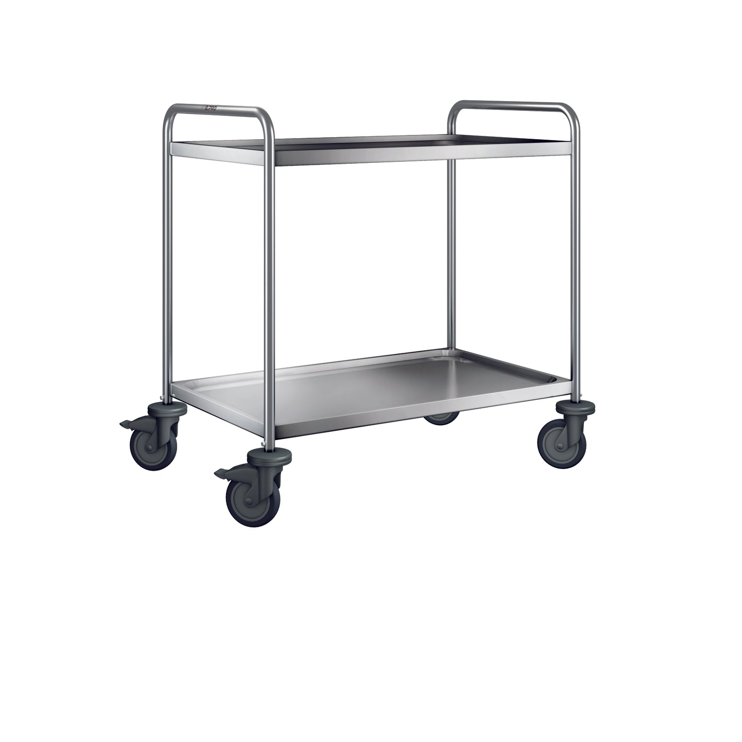 Metall-Servierwagen mit zwei Ebenen.