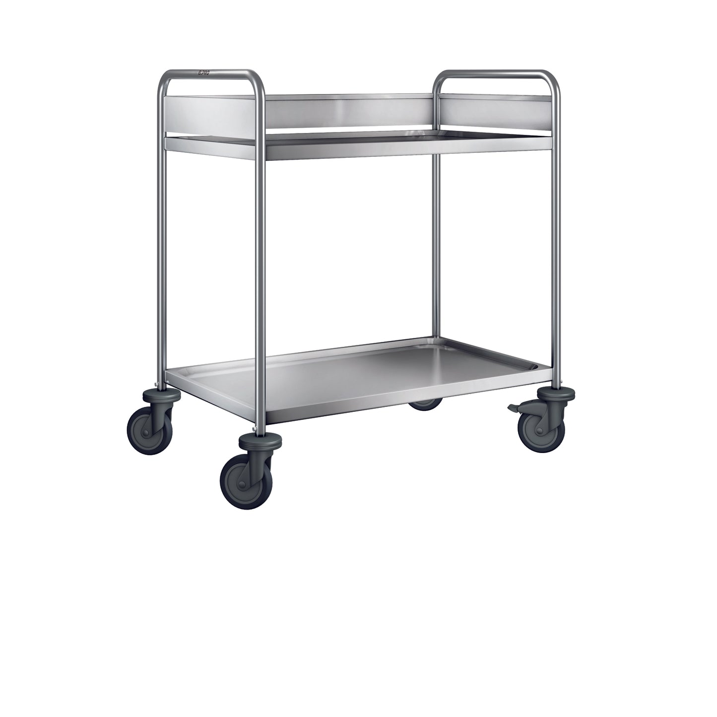 Metall-Servierwagen mit zwei Ebenen.