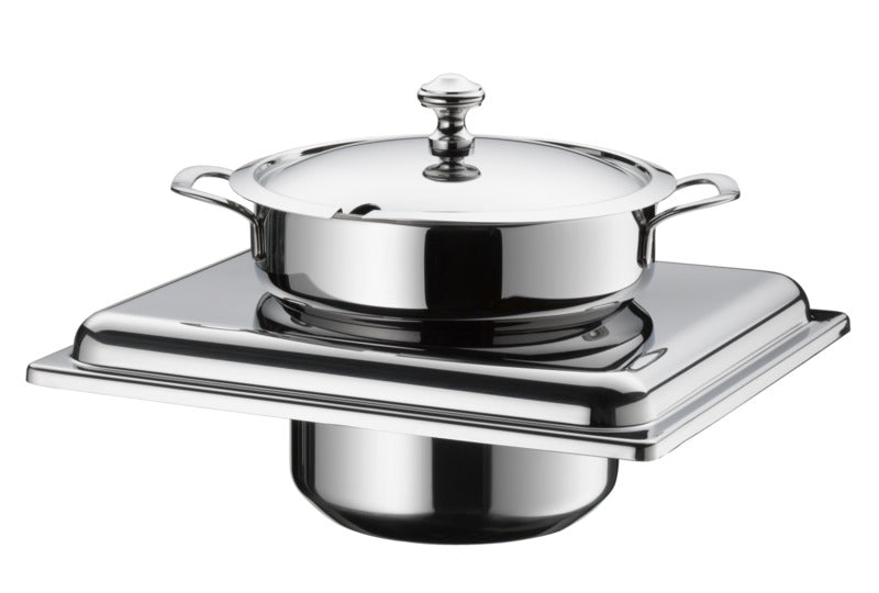 Edelstahl-Warmhaltebehälter für Gastronomie.