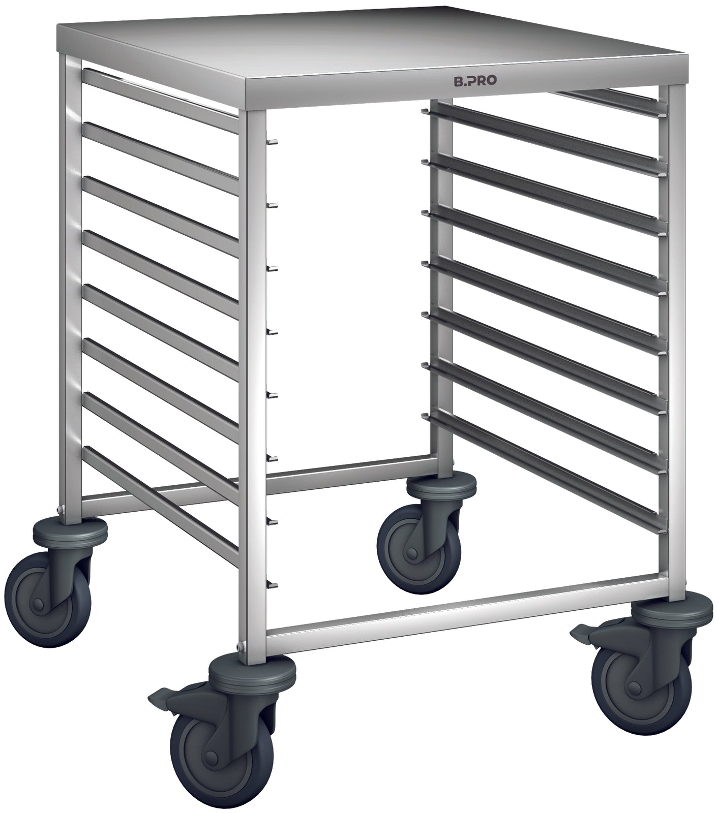 Metall-Rollwagen mit Rollen.
