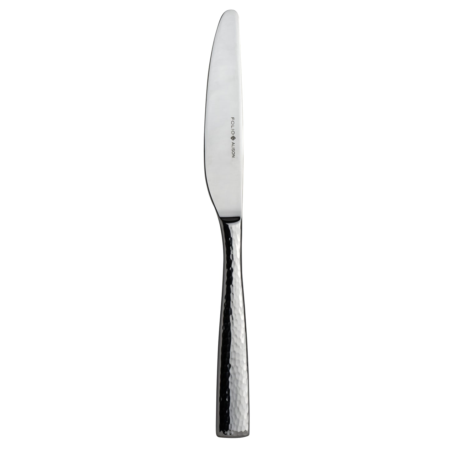 Silbernes Messer mit gehämmertem Griff.