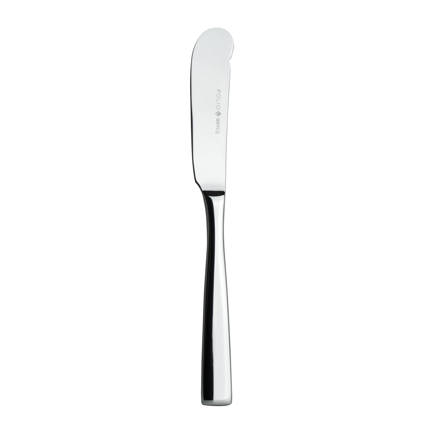Buttermesser aus Edelstahl, glänzend.