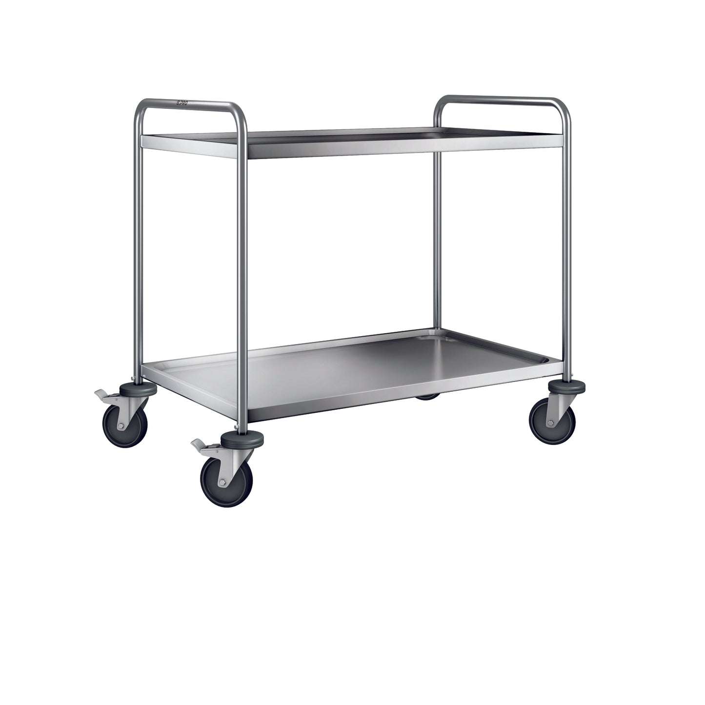 Metall-Servierwagen mit zwei Ebenen.