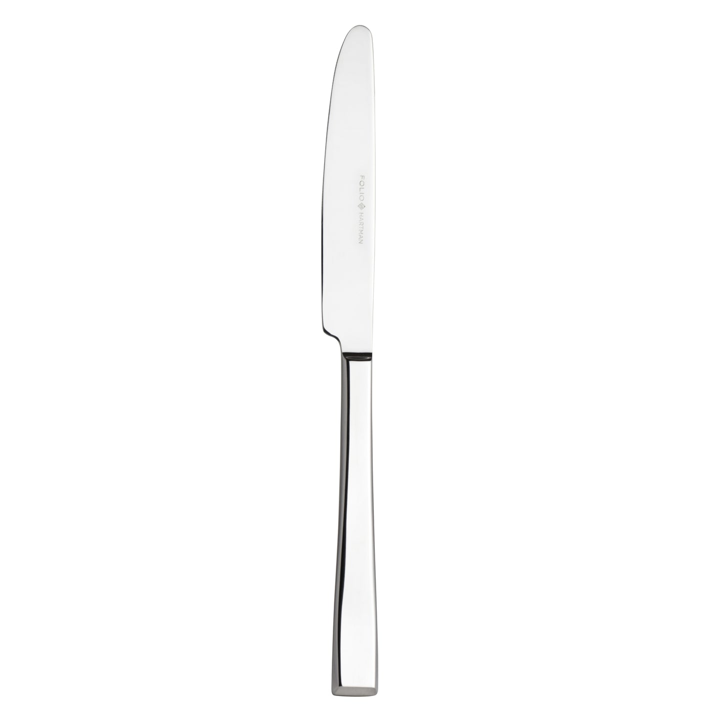 Silbernes Messer auf weißem Hintergrund.