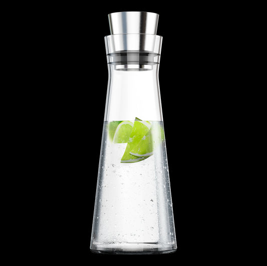 Karaffe FLOW SLIM Glas/Edelstahl, 1 L