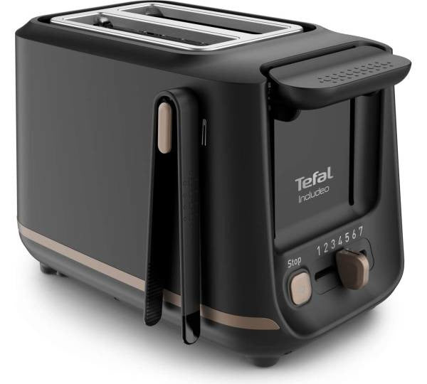 Schwarzer Toaster von Tefal.