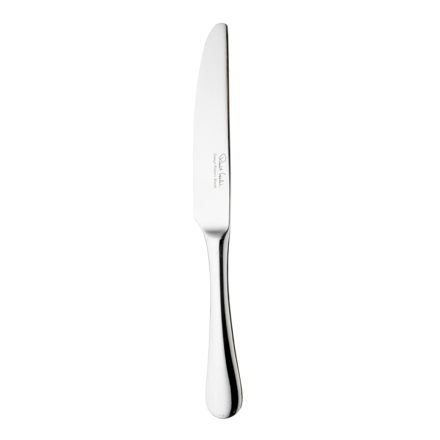 Silbernes Messer auf weißem Hintergrund.
