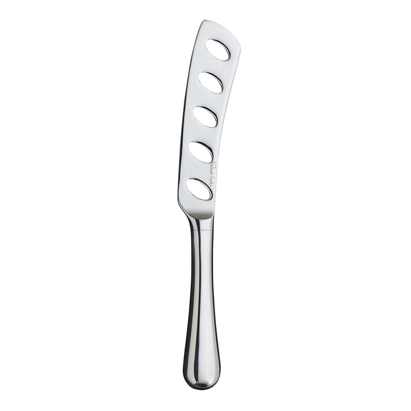 Käseschneider mit Löchern aus Metall.