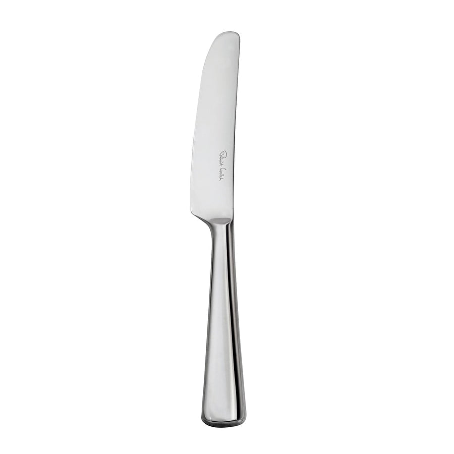 Silbernes Messer auf weißem Hintergrund.