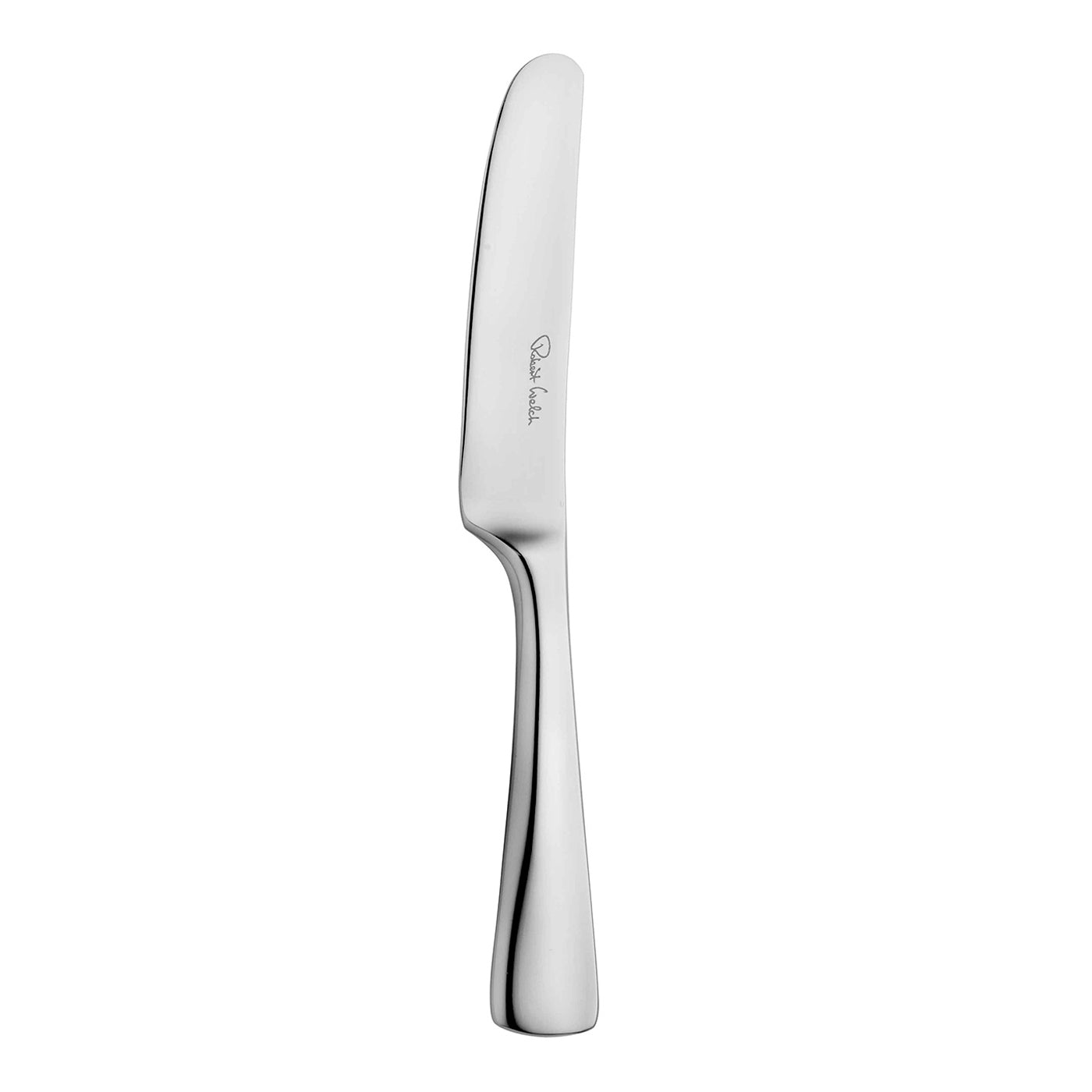 Silbernes Messer auf weißem Hintergrund.