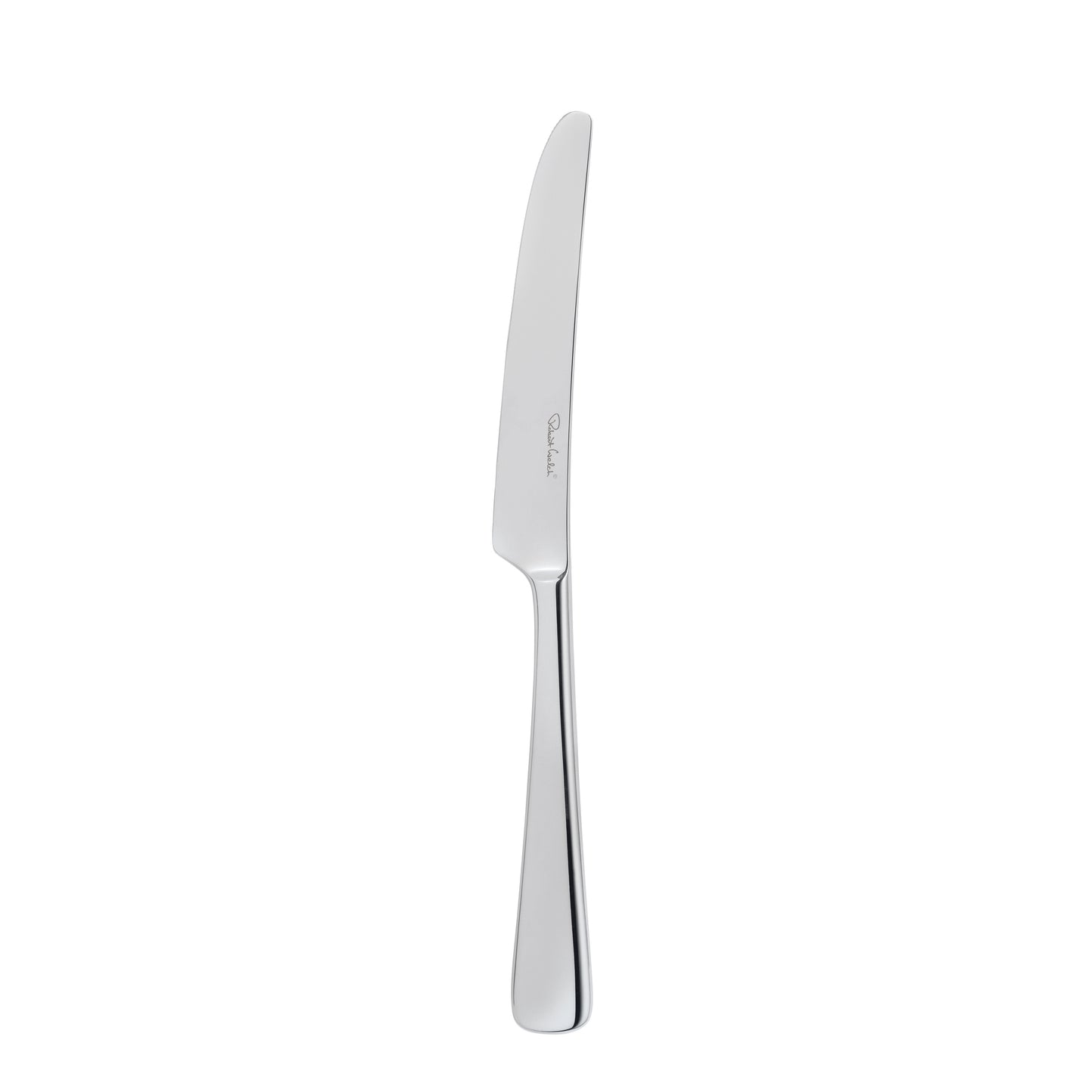 Silbernes Messer auf weißem Hintergrund.