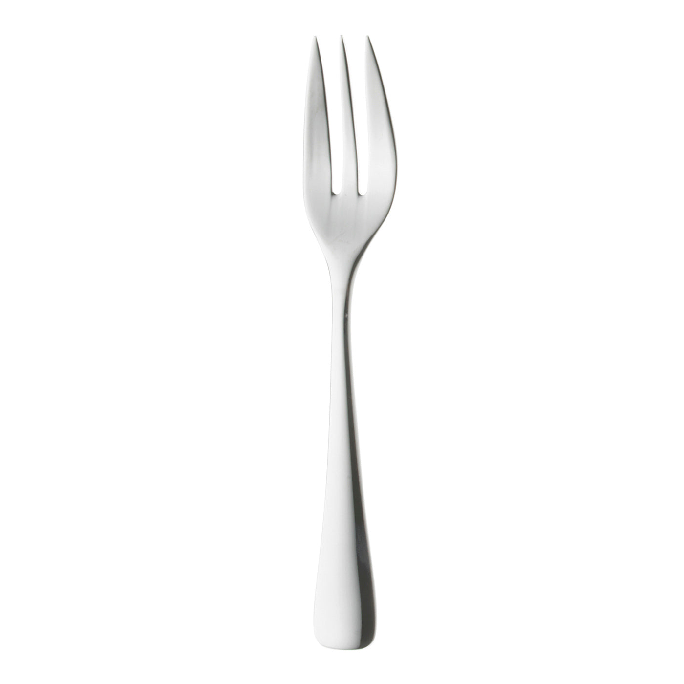 Silberne Gabel mit drei Zinken.