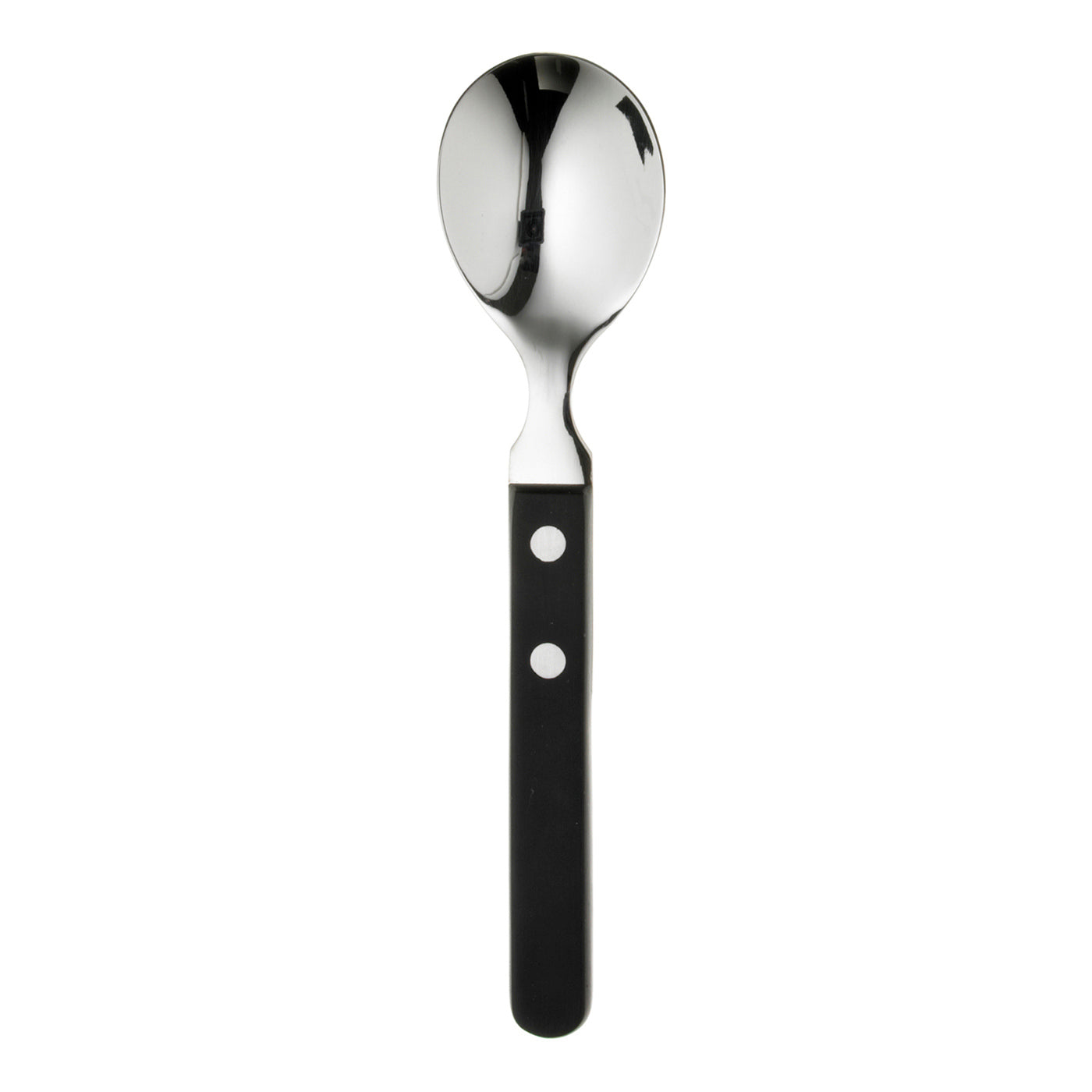 Löffel mit schwarzem Griff.