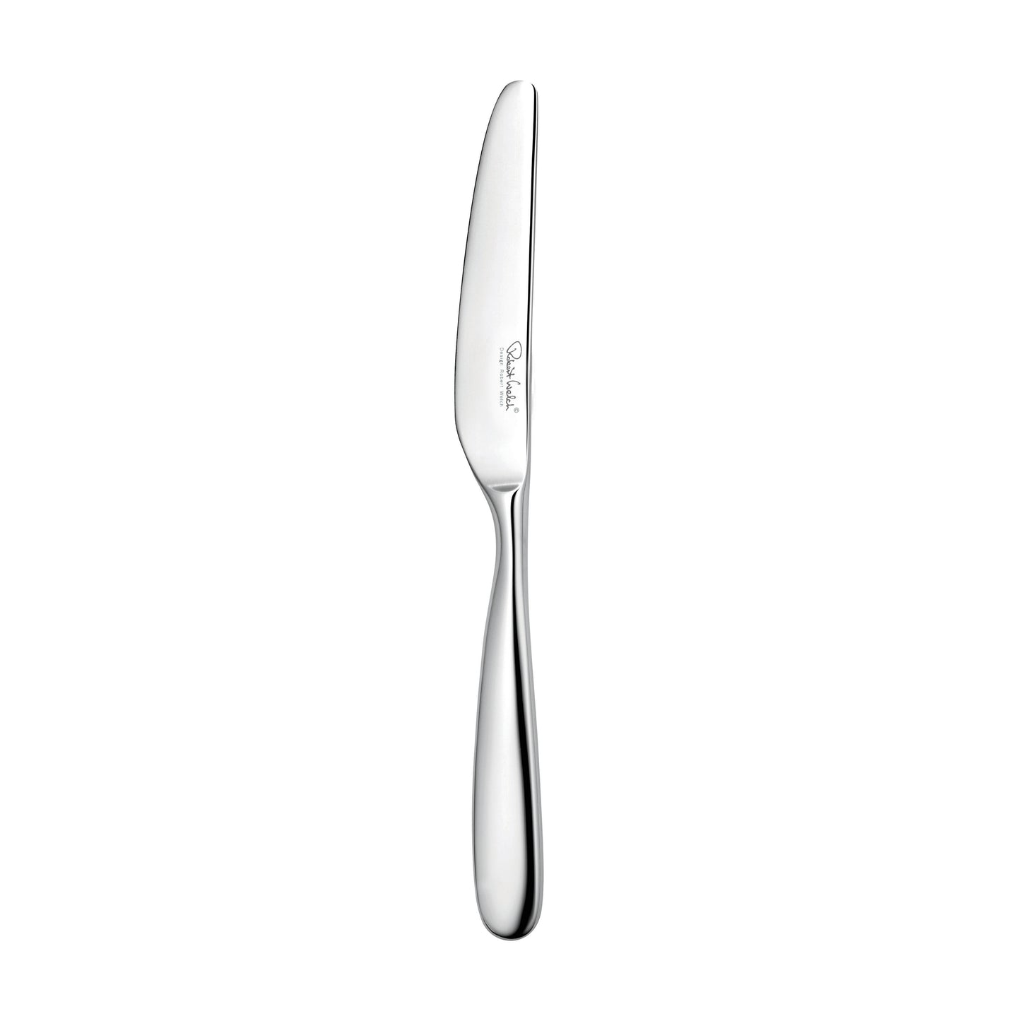 Silbernes Messer auf weißem Hintergrund.