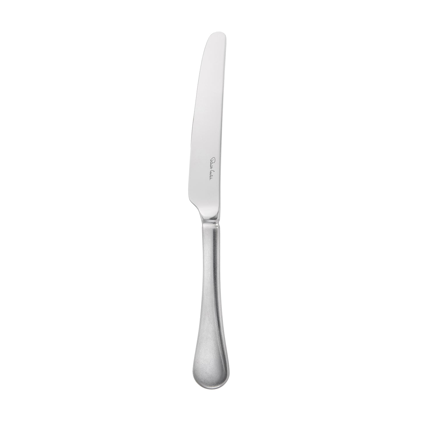 Silbernes Messer auf weißem Hintergrund.