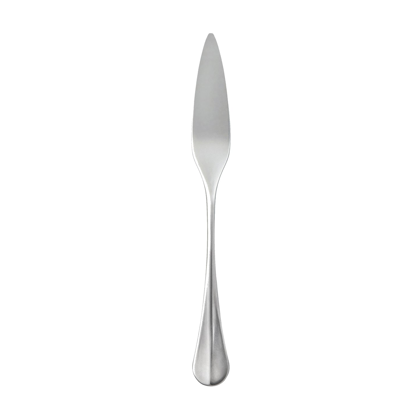 Silbernes Messer auf weißem Hintergrund.