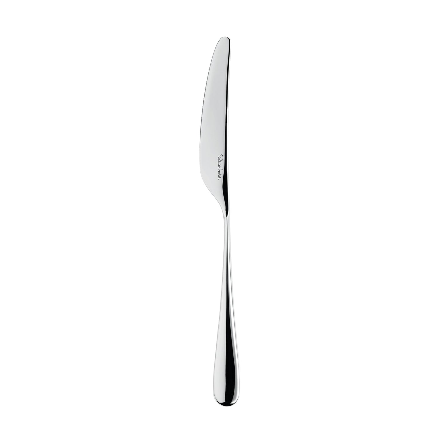 Silbernes Messer auf weißem Hintergrund.
