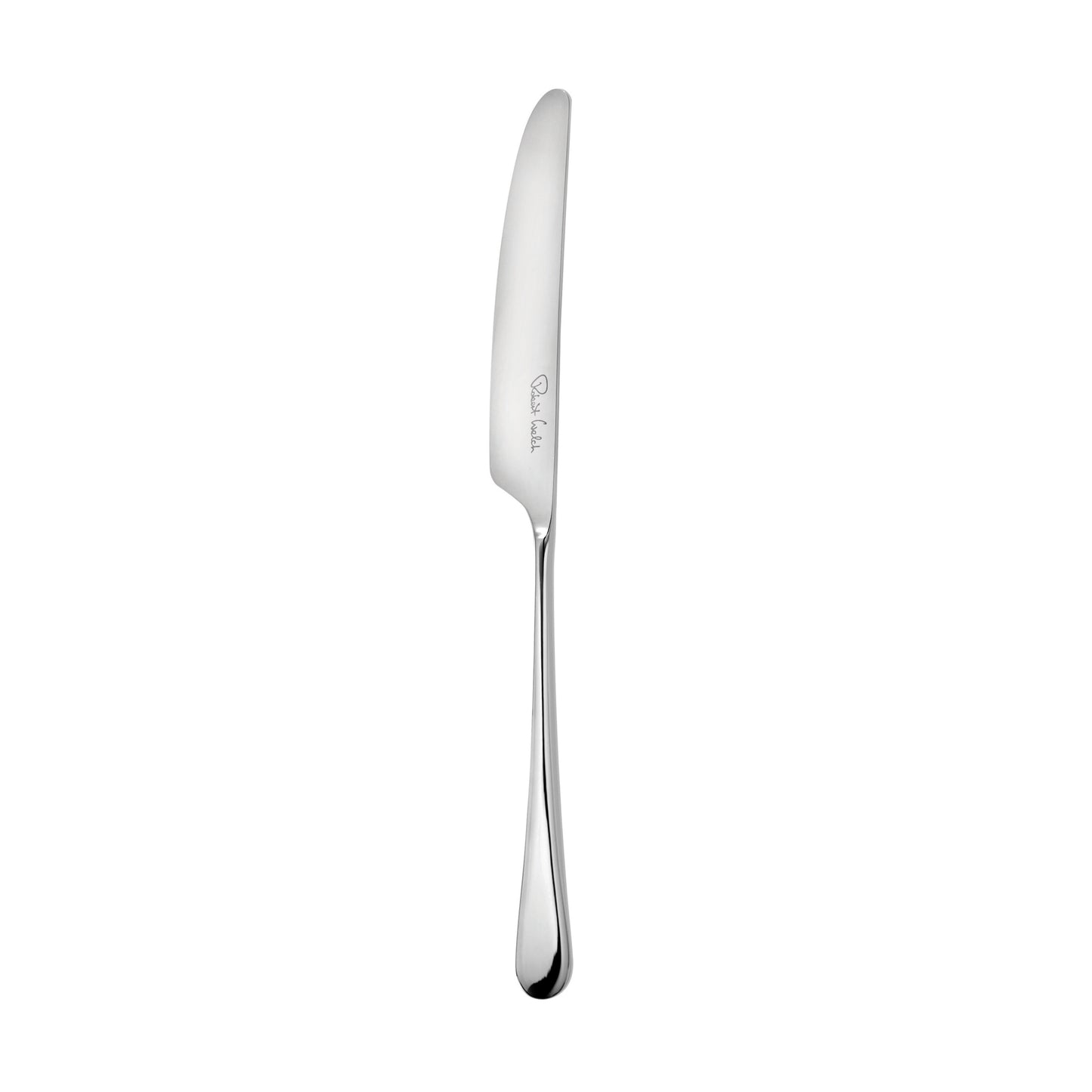 Silbernes Messer auf weißem Hintergrund.